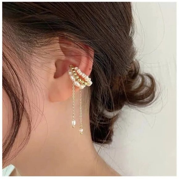 Jewelry - Classic Freshwater Pearl Ear Bone Pendant Magnet Fashion Earrings